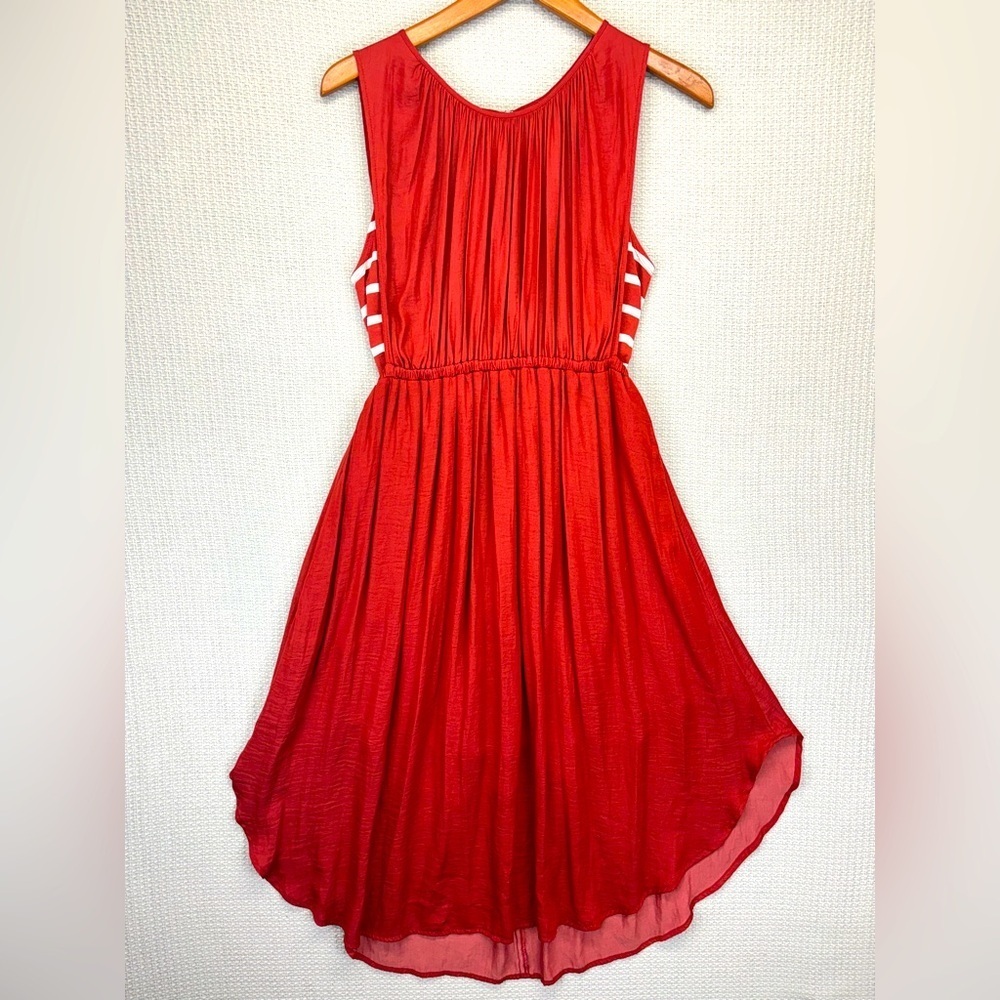 Anthropologie Dolan Costa Midi Dress Left Coast Orange Stripe Sleeveless P Med